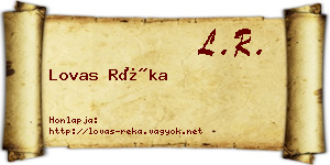 Lovas Réka névjegykártya